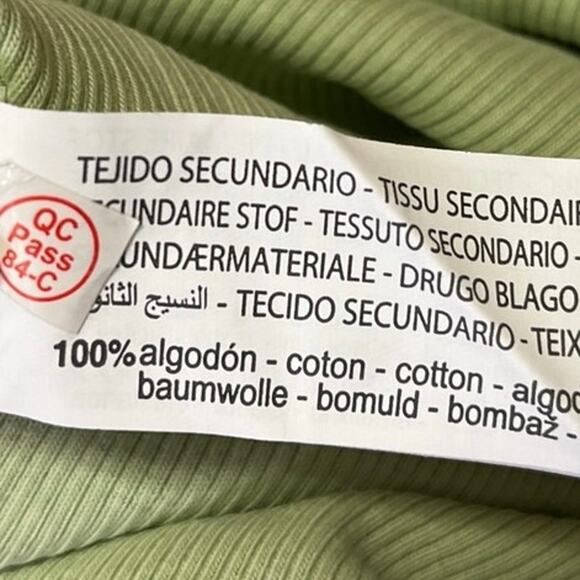 NEW Zara Green Ribbed Flutter Ruffle Sleeve Crew Neck Bodysuit Blouse Top Size S - Picture 5 of 5